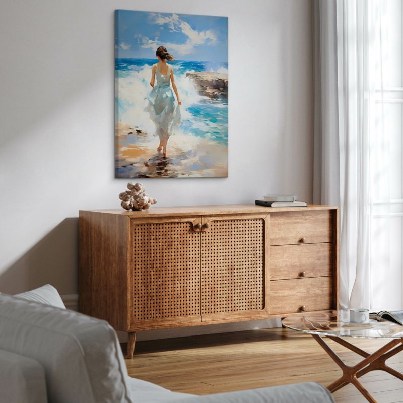 Obraz Muralo Na Płótnie Kobieta Nad Brzegiem Morza 80x120 cm 1 szt.
