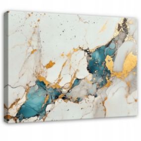 Obraz Na Płótnie Canvas WALLARENA 100x70 cm Dekoracja Ścienna Do Sypialni Salonu Kuchni Abstrakcja Marmur 1 szt.