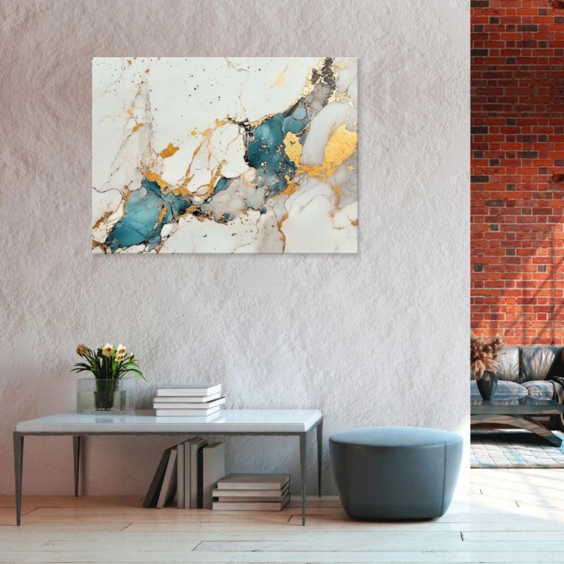 Obraz Na Płótnie Canvas WALLARENA 100x70 cm Dekoracja Ścienna Do Sypialni Salonu Kuchni Abstrakcja Marmur 1 szt.