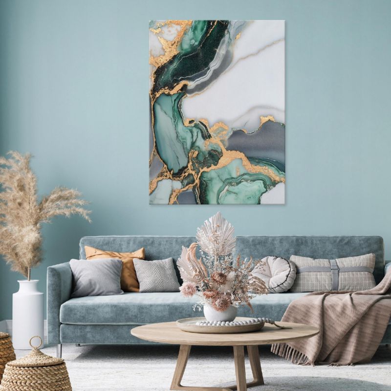 Obraz Na Płótnie Canvas WALLARENA 100x70 cm Dekoracja Ścienna Do Sypialni Salonu Kuchni Abstrakcja Marmur 1 szt.