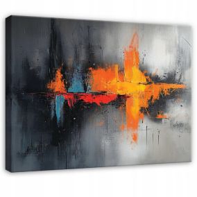 Obraz Na Płótnie Canvas WALLARENA 100x70 cm Dekoracja Ścienna Do Sypialni Salonu Kuchni Abstrakcja Szary 1 szt.