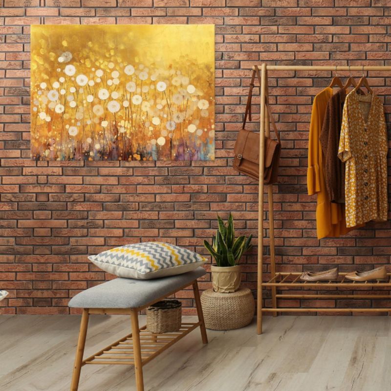 Obraz Na Płótnie Canvas WALLARENA 100x70 cm Dekoracja Ścienna Do Sypialni Salonu Kuchni Abstrakcja Złoto 1 szt.