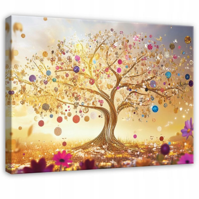 Obraz Na Płótnie Canvas WALLARENA 100x70 cm Dekoracja Ścienna Do Sypialni Salonu Kuchni Drzewo Życia 1 szt.