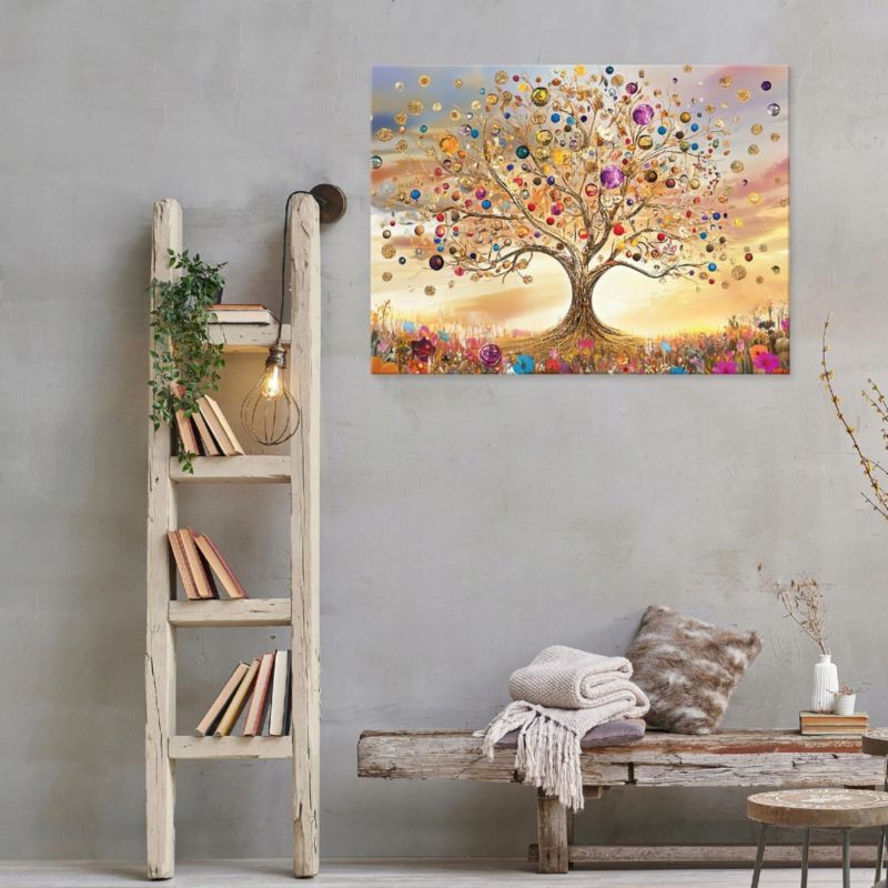 Obraz Na Płótnie Canvas WALLARENA 100x70 cm Dekoracja Ścienna Do Sypialni Salonu Kuchni Nowoczesny Drzewo 1 szt.