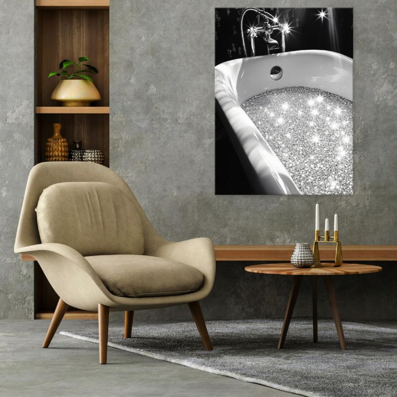 Obraz Na Płótnie Canvas WALLARENA 120x80 cm Dekoracja Ścienna Do Łazienki WC Abstrakcja Czarny 1 szt.
