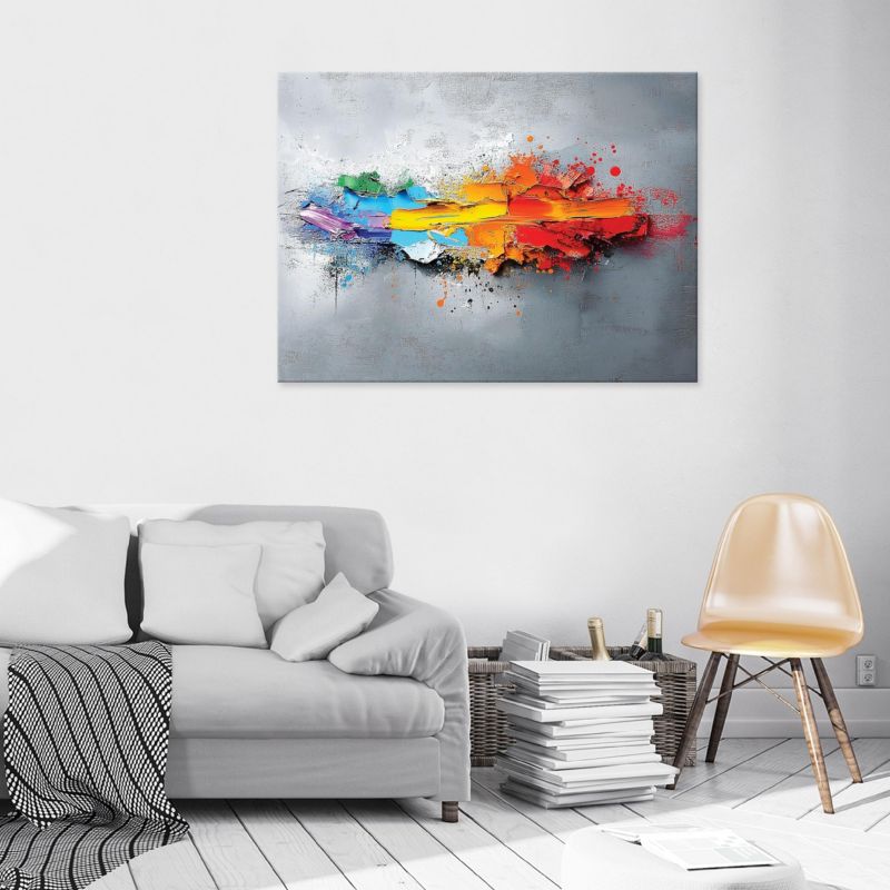 Obraz Na Płótnie Canvas WALLARENA 120x80 cm Dekoracja Ścienna Do Sypialni Salonu Kuchni Abstrakcja Szary 1 szt.