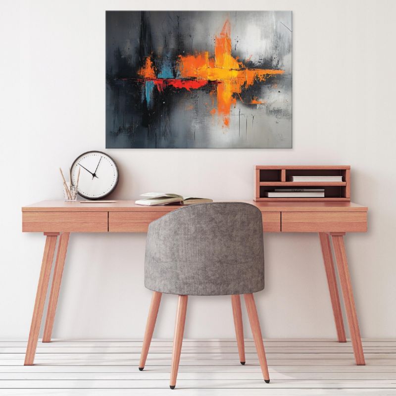 Obraz Na Płótnie Canvas WALLARENA 120x80 cm Dekoracja Ścienna Do Sypialni Salonu Kuchni Abstrakcja Szary 1 szt.