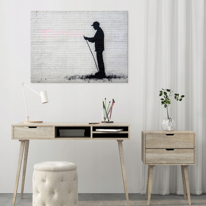 Obraz Na Płótnie Canvas WALLARENA 60x40 cm Dekoracja Ścienna Do Sypialni Salonu Kuchni Abstrakcja Banksy 1 szt.