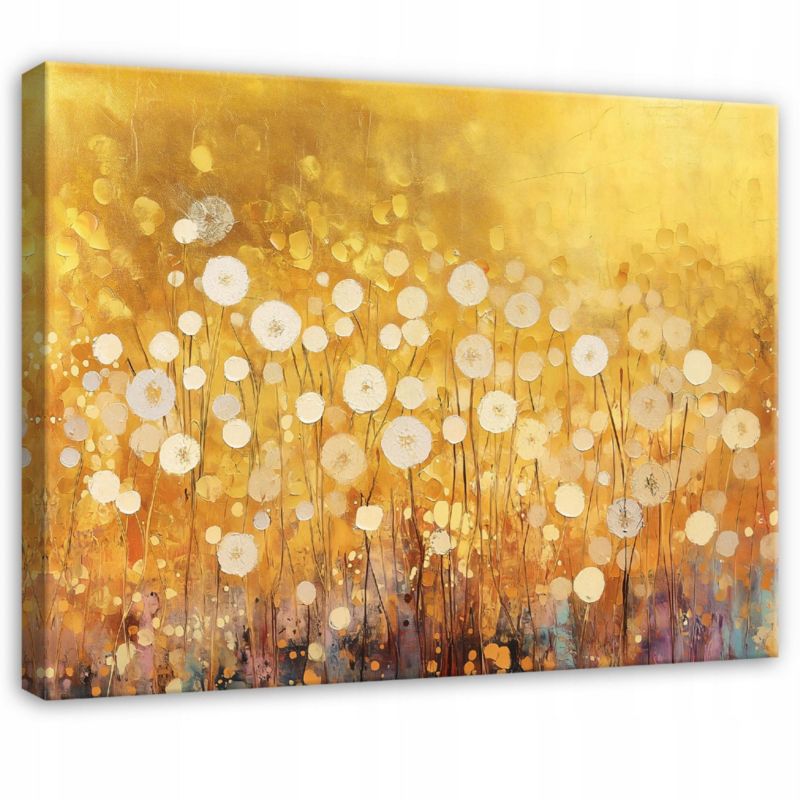 Obraz Na Płótnie Canvas WALLARENA 60x40 cm Dekoracja Ścienna Do Sypialni Salonu Kuchni Abstrakcja Złoto 1 szt.