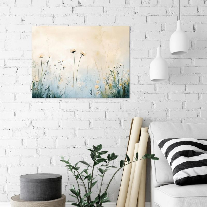 Obraz Na Płótnie Canvas WALLARENA 60x40 cm Dekoracja Ścienna Do Sypialni Salonu Kuchni Kwiaty Pole 1 szt.