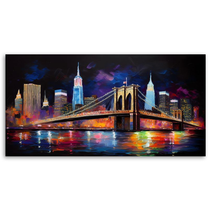 Obraz na płótnie Feeby 100x50cm Miasto Abstrakcja Most Nowy Jork 1 szt.