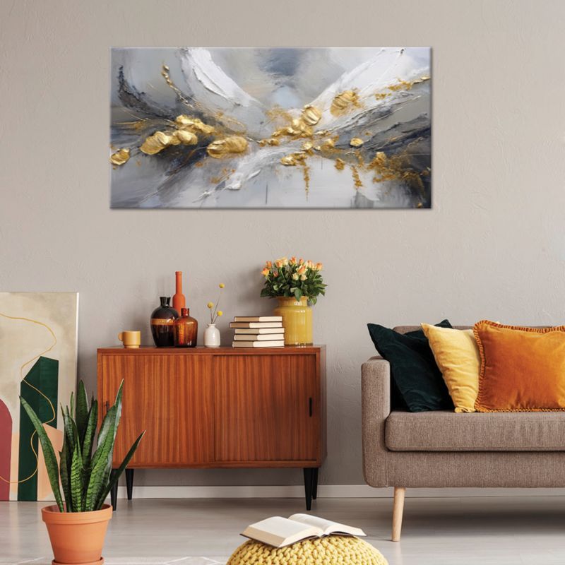 Obraz na płótnie Feeby 100x50cm Złoto Glamour Abstrakcja 1 szt.