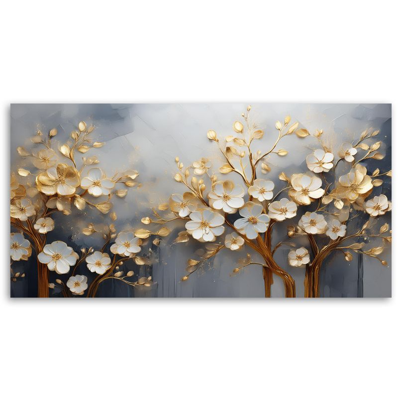 Obraz na płótnie Feeby 120x60cm Drzewo Magnolia Abstrakcja Złoty 1 szt.