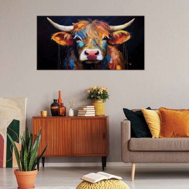 Obraz na płótnie Feeby 120x60cm Kolorowa Szkocka Krowa 1 szt.