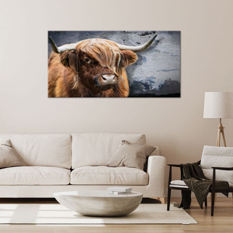 Obraz na płótnie Feeby 120x60cm Krowa Szkocka Zwierzeta Natura 1 szt.