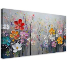 Obraz na płótnie Feeby 120x60cm Kwiaty Drzewa Kolorowe Natura 1 szt.