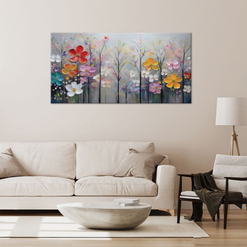 Obraz na płótnie Feeby 120x60cm Kwiaty Drzewa Kolorowe Natura 1 szt.