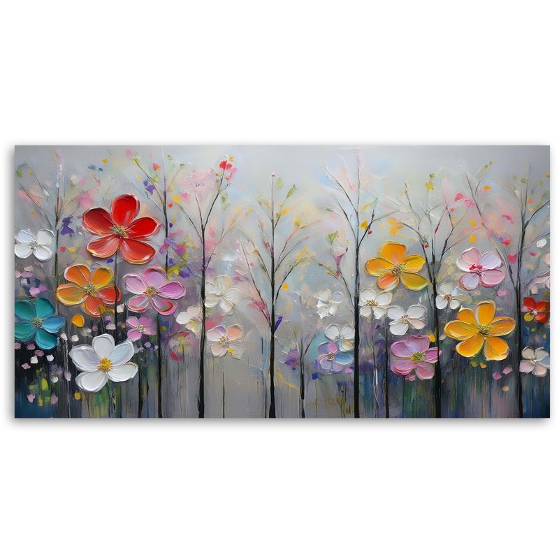 Obraz na płótnie Feeby 120x60cm Kwiaty Drzewa Kolorowe Natura 1 szt.