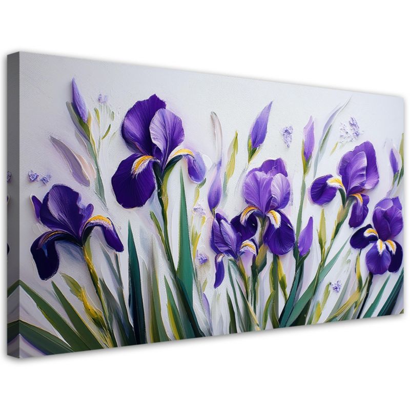 Obraz na płótnie Feeby 120x60cm Kwiaty Irysy Fioletowe 1 szt.