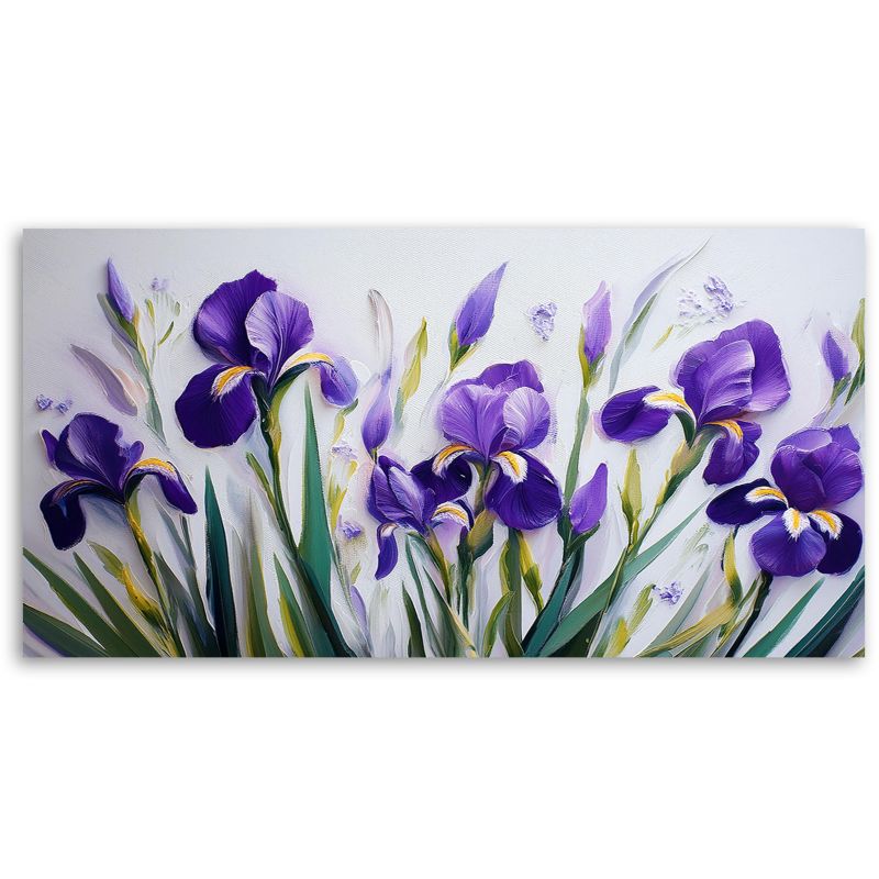 Obraz na płótnie Feeby 120x60cm Kwiaty Irysy Fioletowe 1 szt.