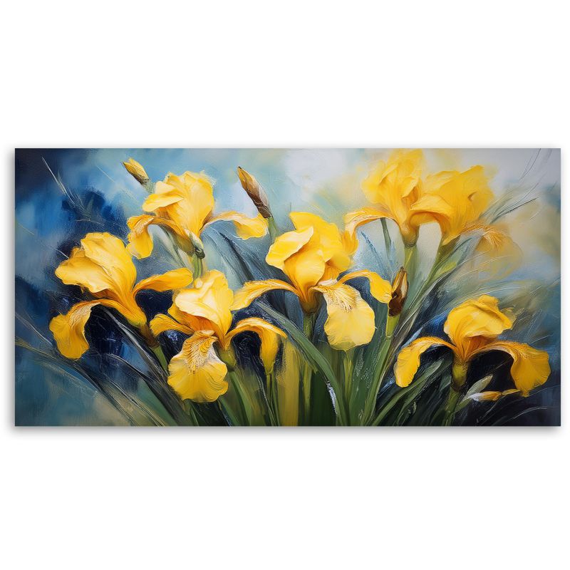 Obraz na płótnie Feeby 120x60cm Kwiaty Irysy Żółte 1 szt.