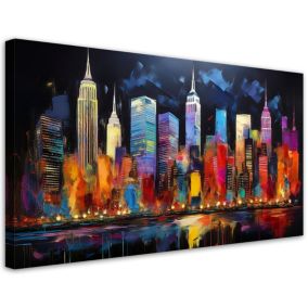 Obraz na płótnie Feeby 120x60cm Nowy Jork Miasto Architektura Kolorowe 1 szt.