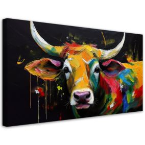 Obraz na płótnie Feeby 80x40cm Abstrakcja Kolorowa Szkocka Krowa 1 szt.