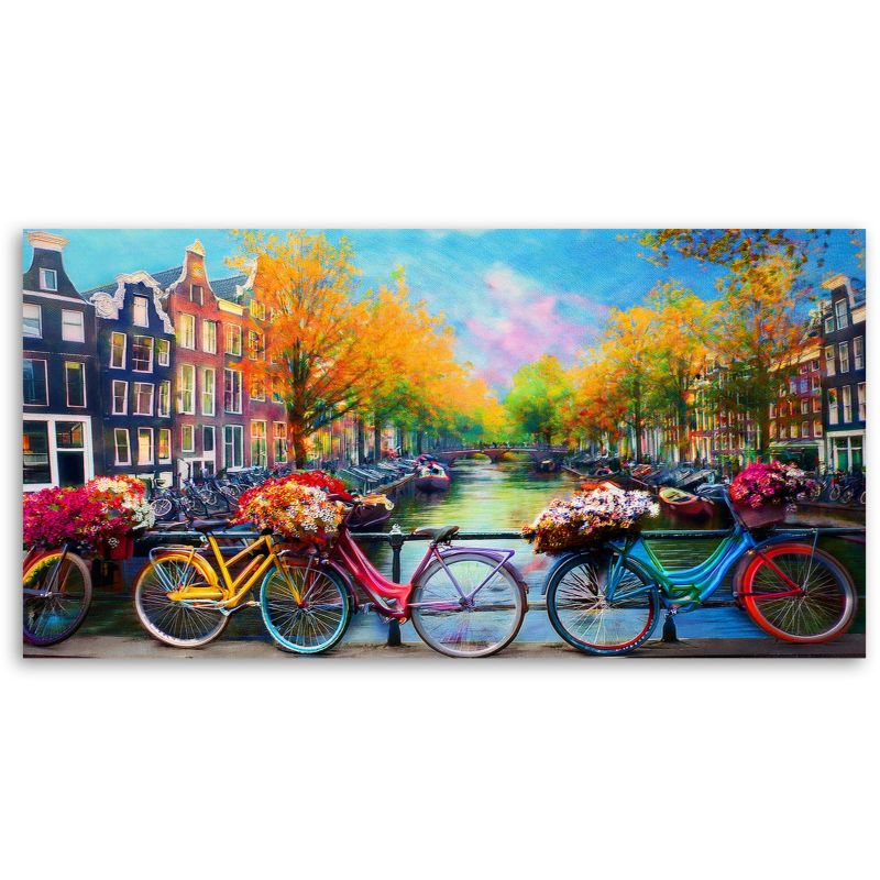 Obraz na płótnie Feeby 80x40cm Amsterdam Rowery Miasto Krajobraz 1 szt.