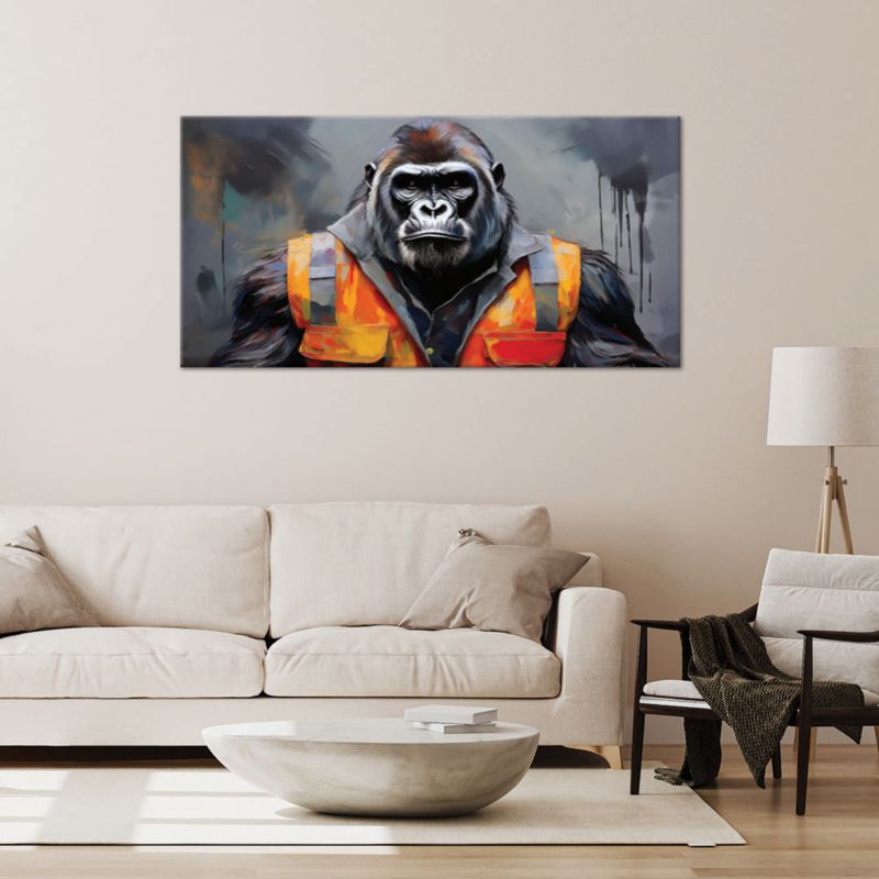 Obraz na płótnie Feeby 80x40cm Goryl Pracownik Abstrakcja 1 szt.