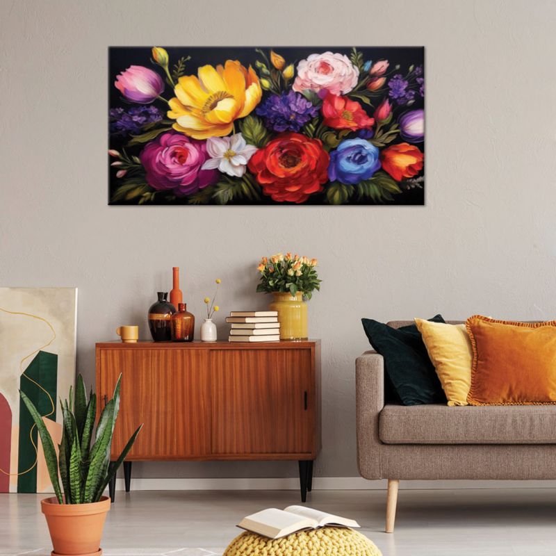 Obraz na płótnie Feeby 80x40cm Kwitnące Kolorowe Kwiaty Bukiet 1 szt.