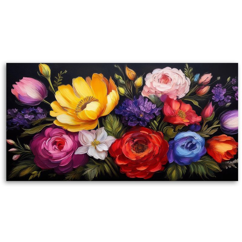 Obraz na płótnie Feeby 80x40cm Kwitnące Kolorowe Kwiaty Bukiet 1 szt.