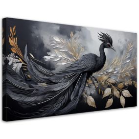 Obraz na płótnie Feeby 80x40cm Paw Ptaki Zwierzęta Glamour 1 szt.