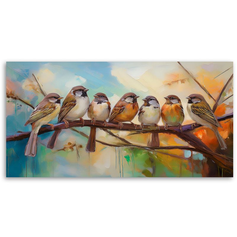 Obraz na płótnie Feeby 80x40cm Ptaki na gałęzi Natura 1 szt.