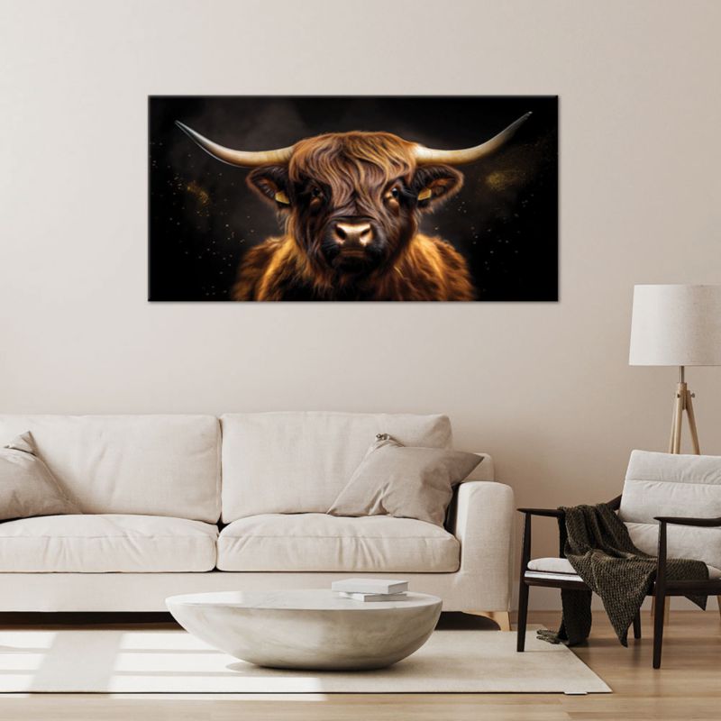 Obraz na płótnie Feeby 80x40cm Szkocka Krowa Glamour 1 szt.