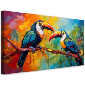 Obraz na płótnie Feeby 80x40cm Tukan Kolorowe Ptaki Tropikalne 1 szt.
