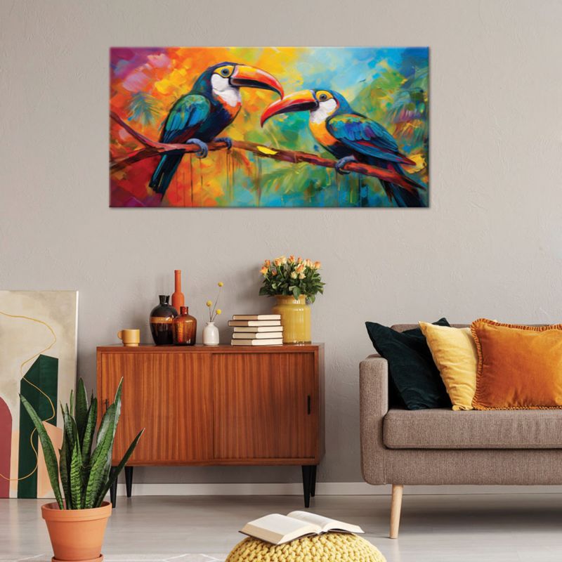 Obraz na płótnie Feeby 80x40cm Tukan Kolorowe Ptaki Tropikalne 1 szt.