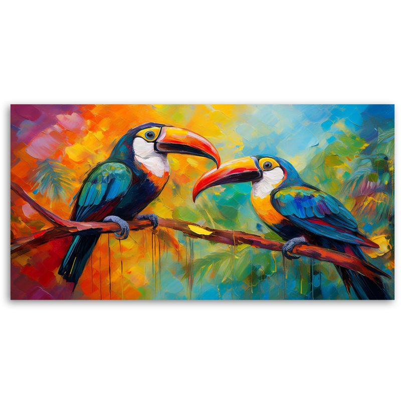 Obraz na płótnie Feeby 80x40cm Tukan Kolorowe Ptaki Tropikalne 1 szt.