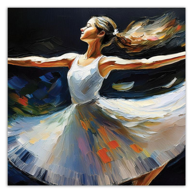 Obraz na płótnie Feeby Baletnica Kobieta Taniec 60x60cm 1szt