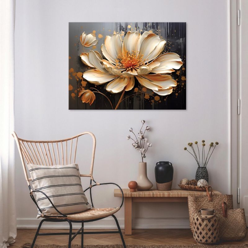 Obraz Na Płótnie WALLARENA 100x70 cm Do Sypialni Salonu Abstrakcja Kwiaty 1 szt.
