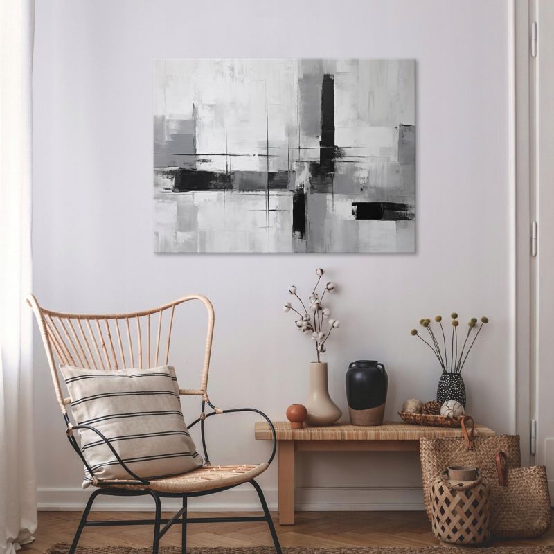 Obraz Na Płótnie WALLARENA 100x70 cm Do Sypialni Salonu Abstrakcja Szary 1 szt.