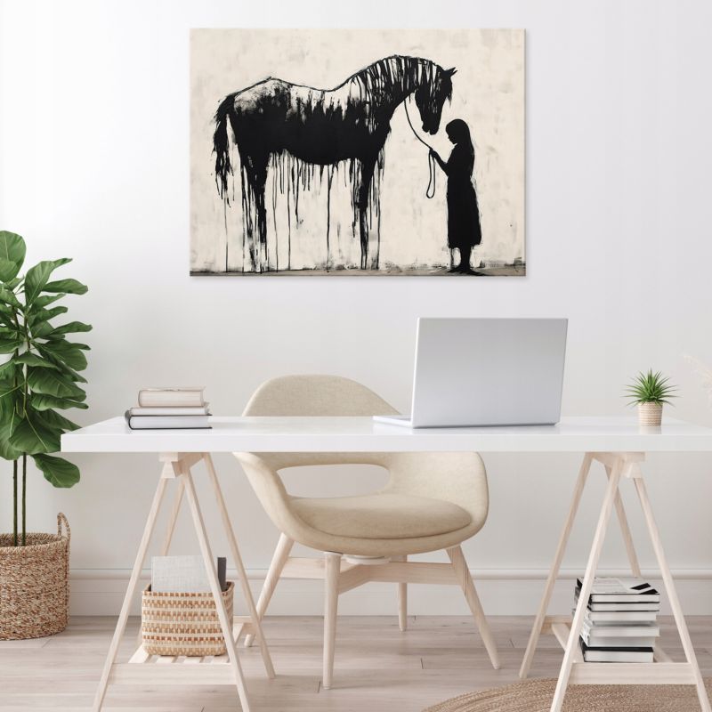 Obraz Na Płótnie WALLARENA 120x80 cm Dekoracja Ścienna Do Sypialni Salonu Kuchni Abstrakcja Banksy 1 szt.