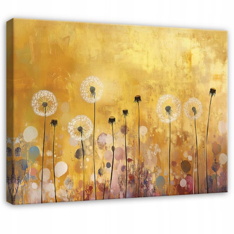 Obraz Na Płótnie WALLARENA 120x80 cm Dekoracja Ścienna Do Sypialni Salonu Kuchni Abstrakcja Kwiaty 1 szt.