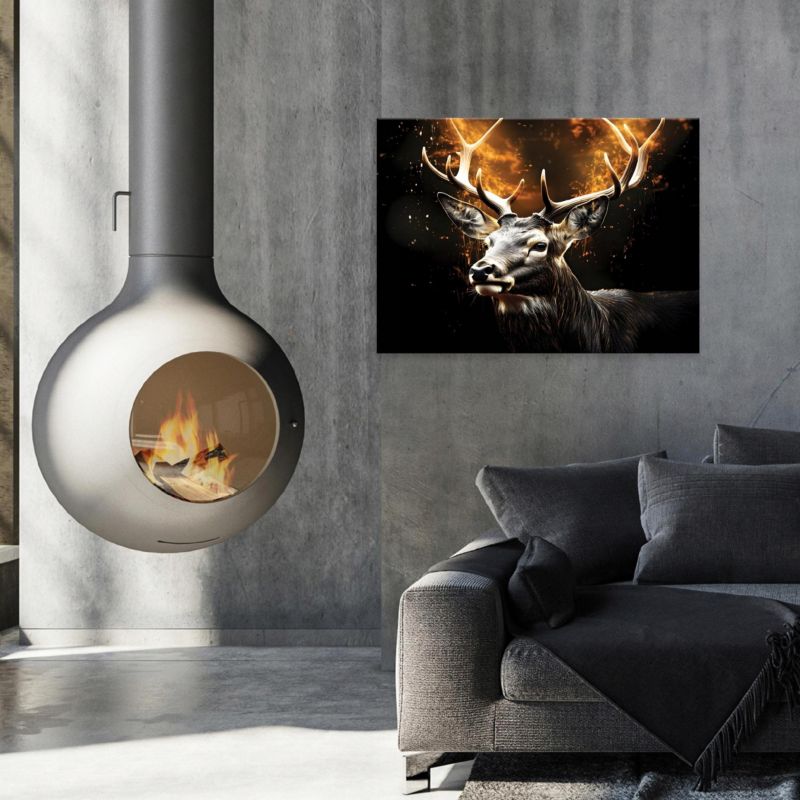 Obraz Na Płótnie WALLARENA 120x80 cm Do Salonu Sypialni Kuchni Abstrakcja Jeleń 1 szt.