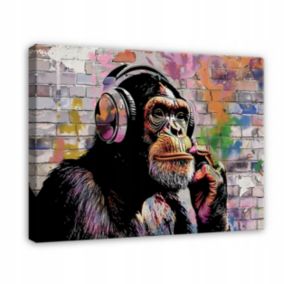 Obraz Na Płótnie WALLARENA 120x80 cm Do Sypialni Salonu Abstrakcja Banksy 1 szt.
