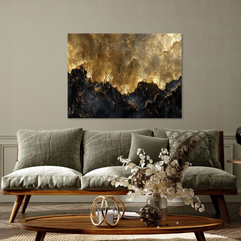 Obraz Na Płótnie WALLARENA 120x80 cm Do Sypialni Salonu Abstrakcja Złoto 1 szt.