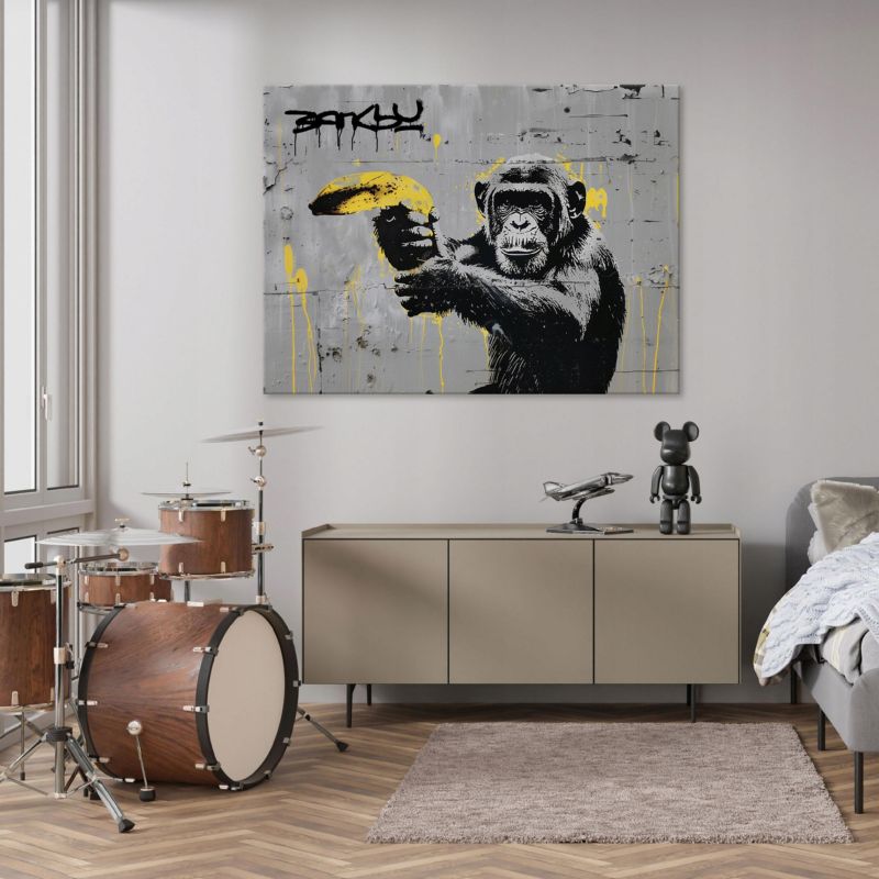 Obraz Na Płótnie WALLARENA 120x80 cm Do Sypialni Salonu Banksy Abstrakcja 1 szt.