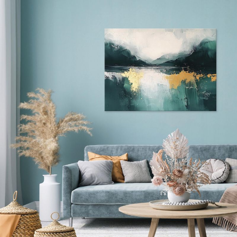 Obraz Na Płótnie WALLARENA 120x80 cm Do Sypialni Salonu Kuchni Abstrakcja Złoto 1 szt.