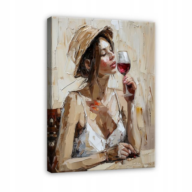 Obraz Na Płótnie WALLARENA 60x40 cm Do Salonu Sypialni Kuchni Kobieta W Kapeluszu 1 szt.