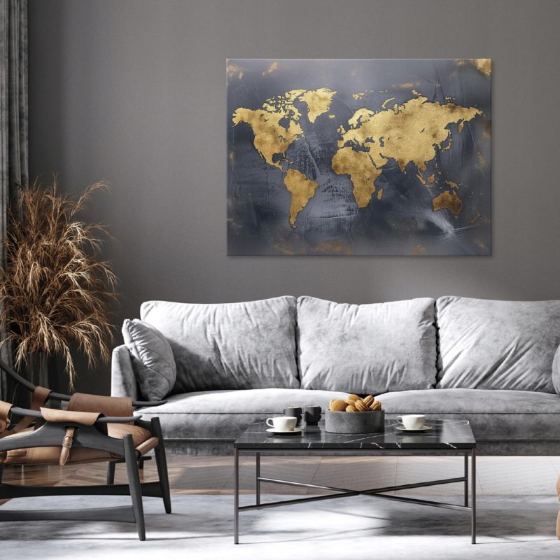 Obraz Na Płótnie WALLARENA 60x40 cm Do Salonu Sypialni Kuchni Mapa Świata 1 szt.