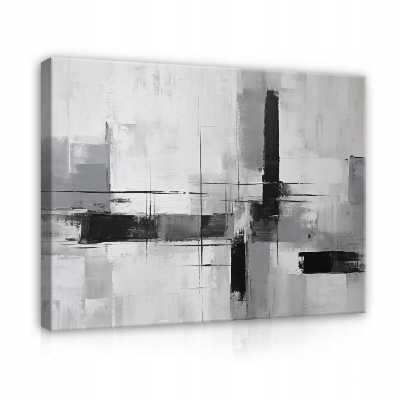 Obraz Na Płótnie WALLARENA 60x40 cm Do Sypialni Salonu Abstrakcja Szary 1 szt.